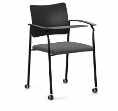 Кресло на колесах, со столиком PINKO plastic cast black Montana 804 Arms+WT Серый Черный